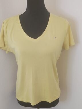 Tommy Hilfiger V Neck Yellow Shirt